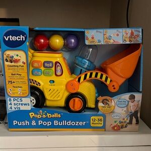 VTech Pop-a-Balls Push & Pop Bulldozer - Yellow and Orange